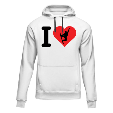 I Love Snowboarding Adult Fleece Hooded Sweatshirt